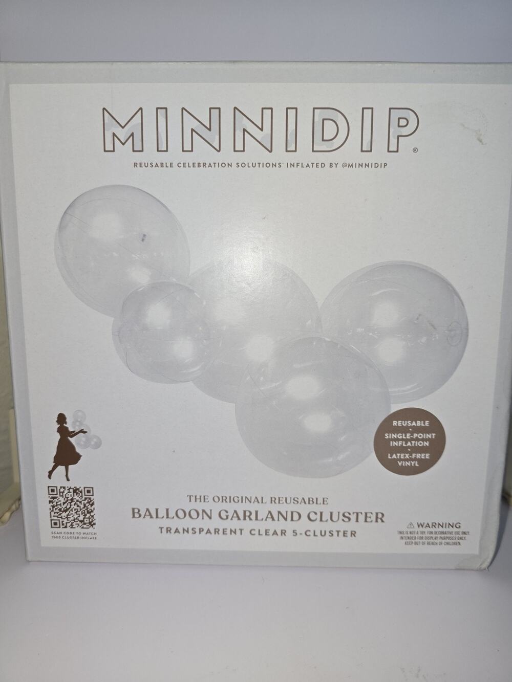 Minnidip reusable balloon garland cluster transparent clear balloons 5 Clusters